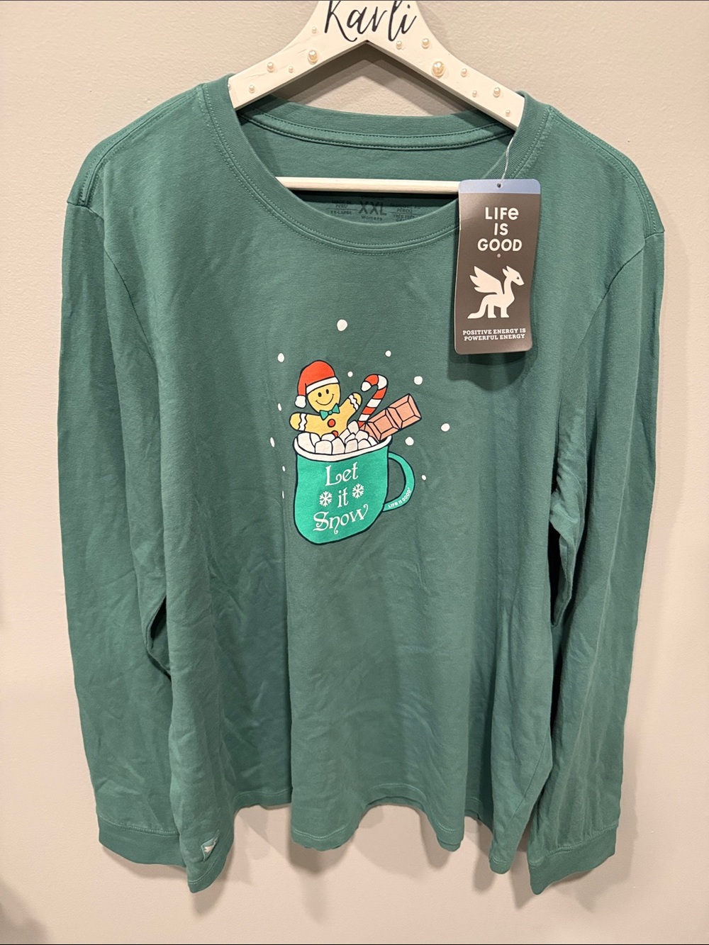 Life Is Good Teal 'Let It Snow' Holiday Graphic Long Sleeve Tee